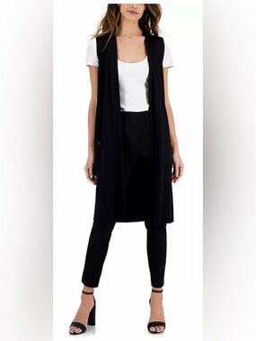 Premise Dark Navy Blue Longline Sleeveless Vest